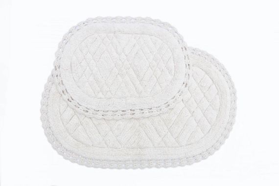 RACHEL (крем) Набор ков. для ванной кружевной 60х100 и 50х70