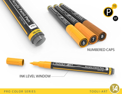 TOOLI-ART акриловые маркеры фломастеры, 22 шт., 0,7 мм Yellows