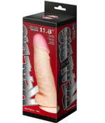 Телесный рельефный фаллоимитатор-супергигант с мошонкой на присоске - 30 см. (Цвет: телесный)