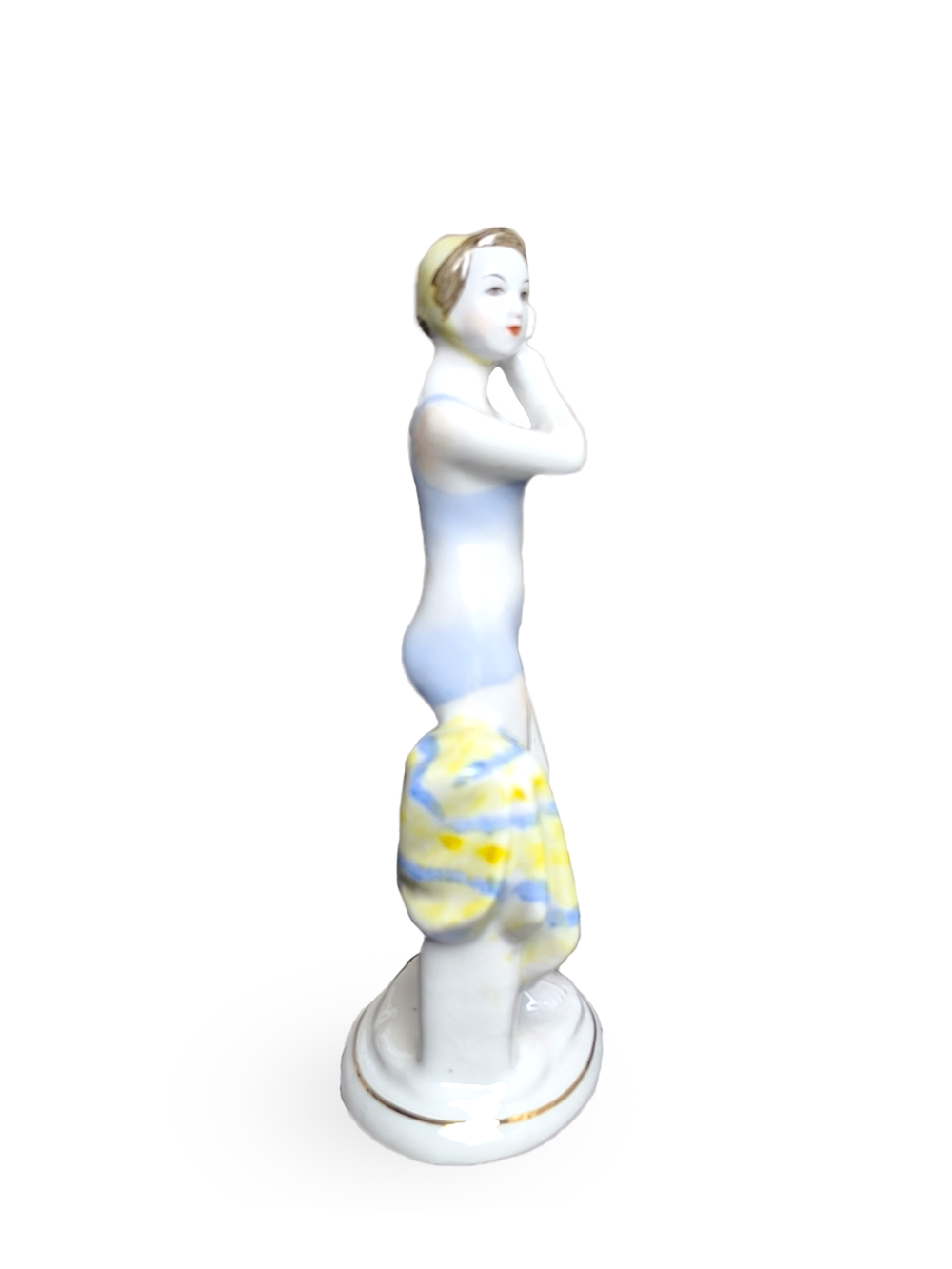 &&& Фарфоровая статуэтка "Юная купальщица" (ЛФЗ) 1950 - 1960 гг.