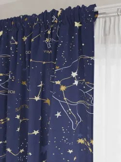 Штора тканевая на кухню, для спальни "Созвездия" 150х200 1шт