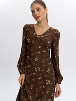 Платье-миди в цветочный принт