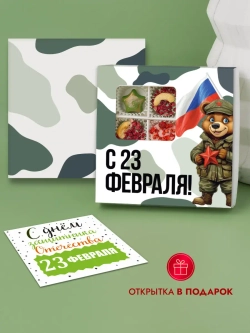 Конфеты шоколадные коробка набор подарочный 23 февраля