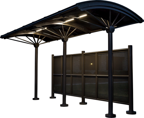 Остановочный павильон А-81 сотовый полик.