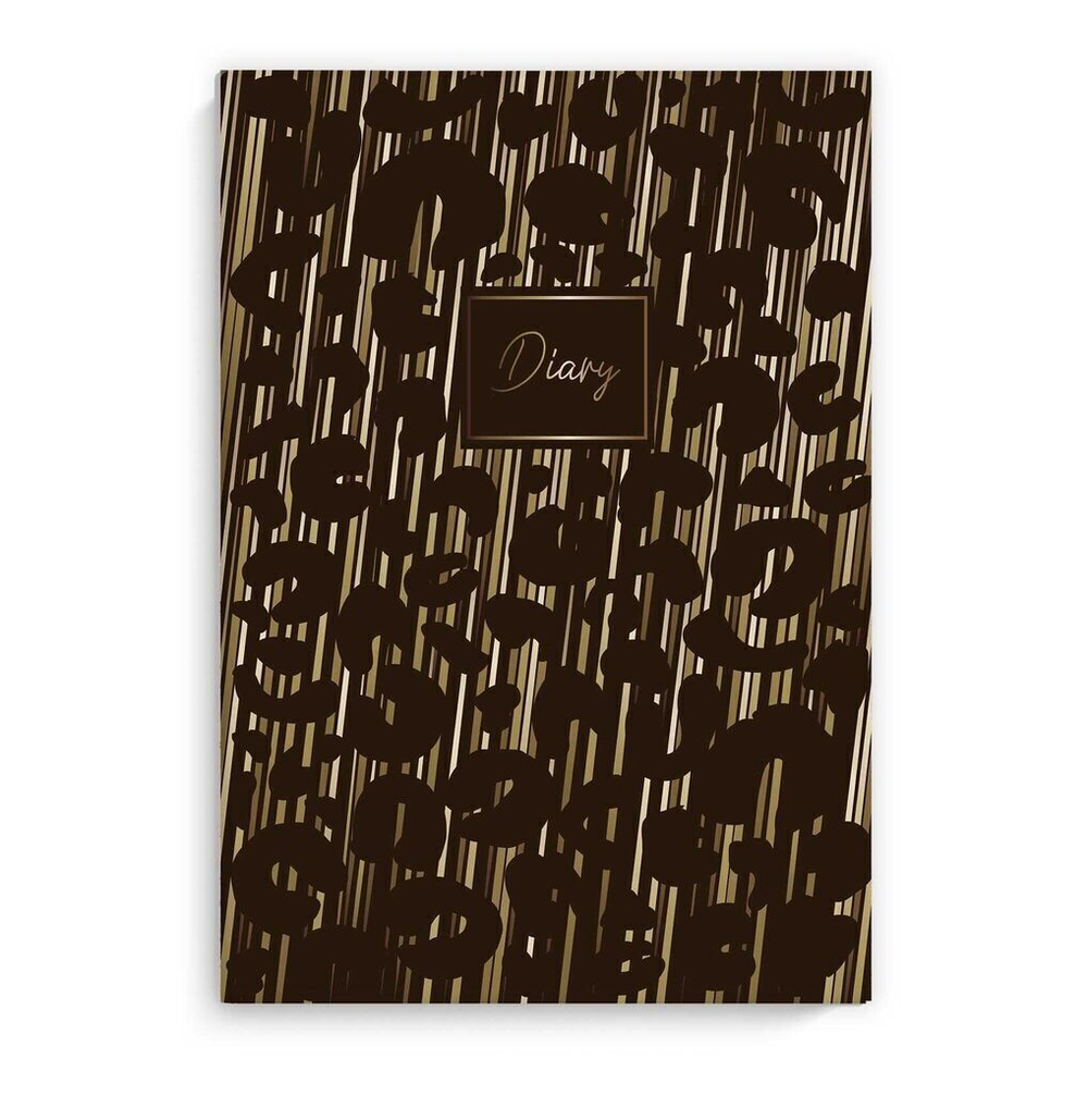Ежедневник недат А5 интегр.пер., 80л. "Diary. Лео принт" тисн.фольгой, софт-тач, лин.