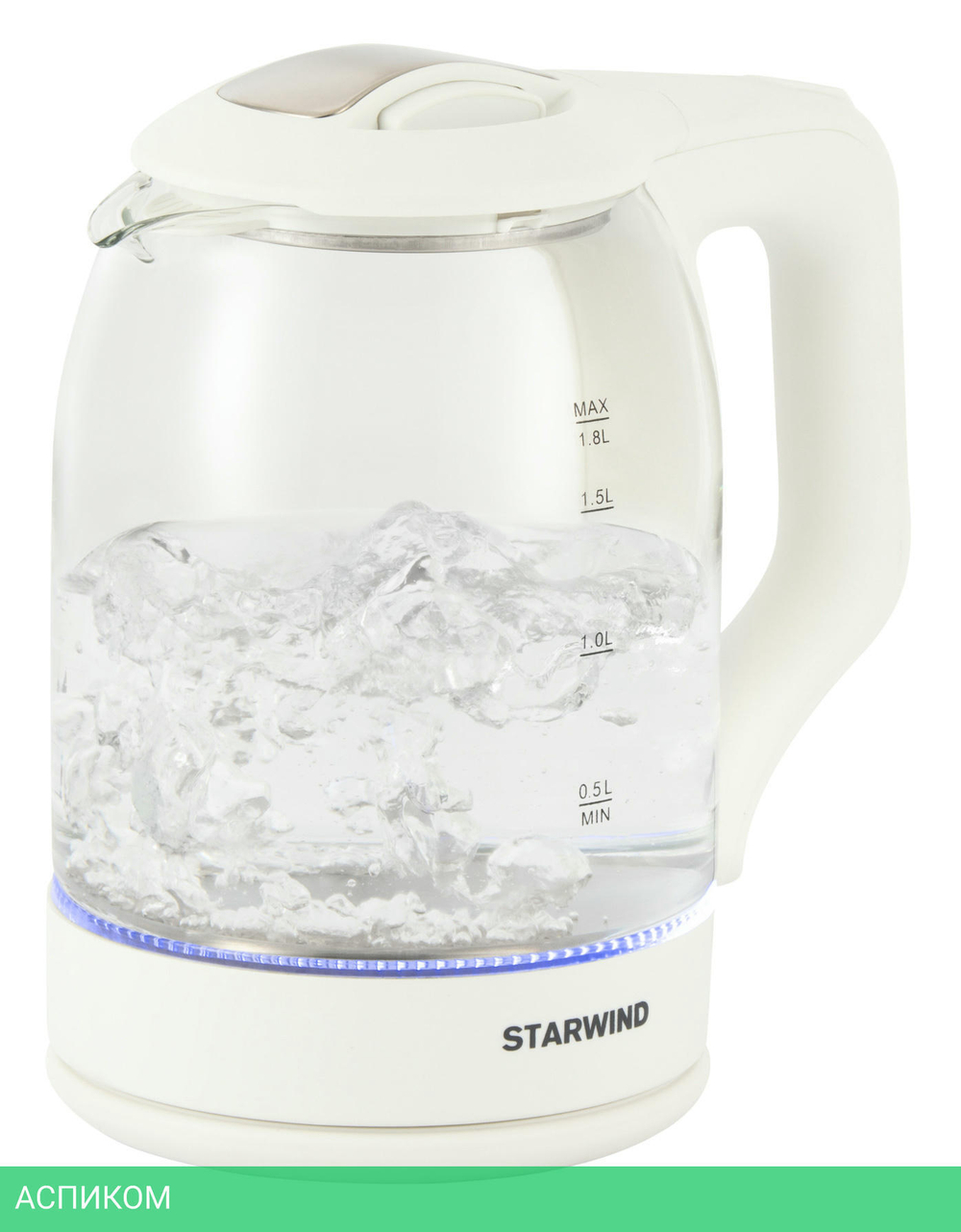 Электрочайник StarWind SKG1056 белый/прозрачный