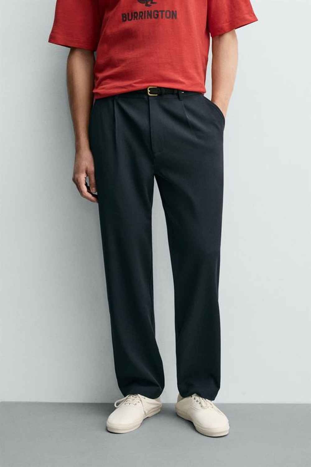 ZARA БРЮКИ STRAIGHT FIT КОМФОРТ, МОРСКОЙ СИНИЙ