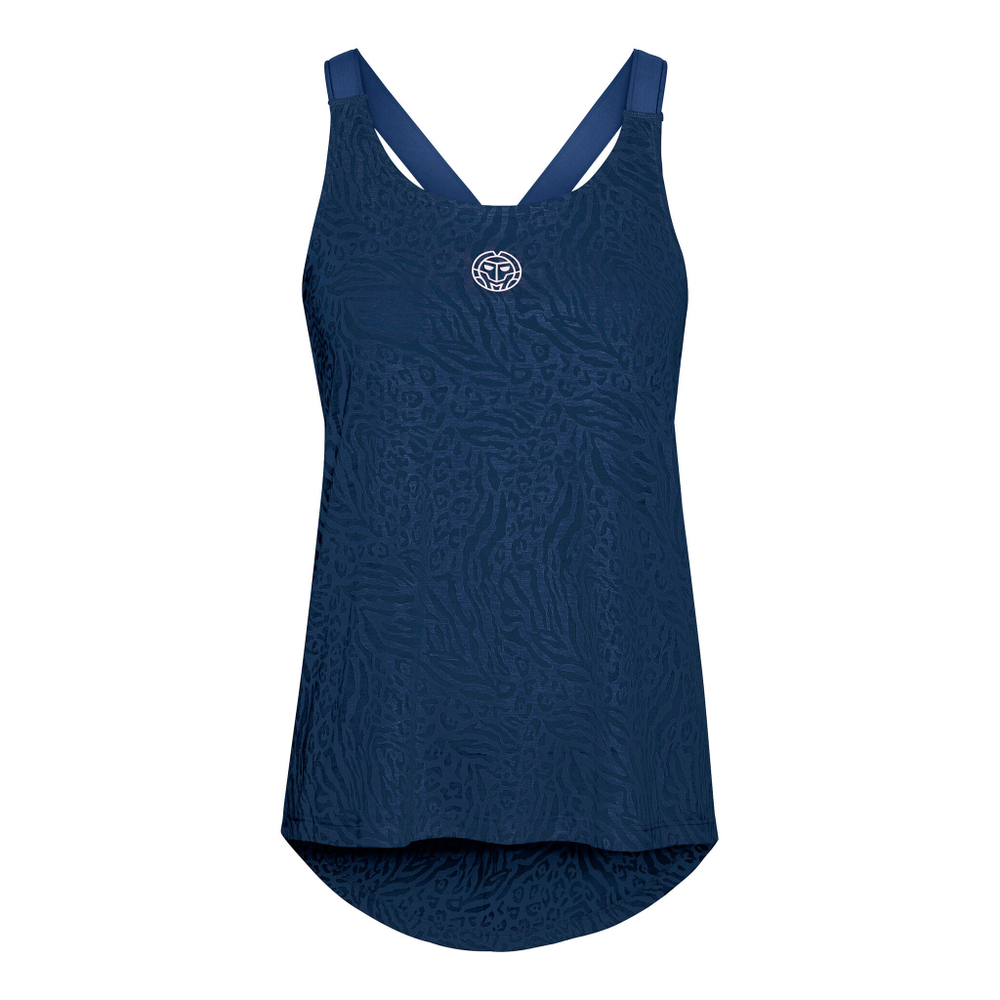 Женская теннисная майка BIDI BADU Maila Bournout Tech Tank Top Women - Dark Blue, White
