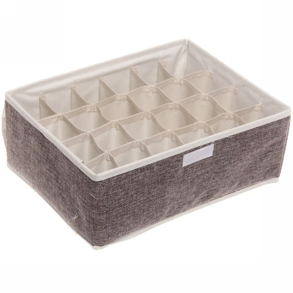 Кофр - органайзер для хранения вещей с прозрачной крышкой «УЮТДОМА», цвет серый, 24 отделения, 32*24*12см✦