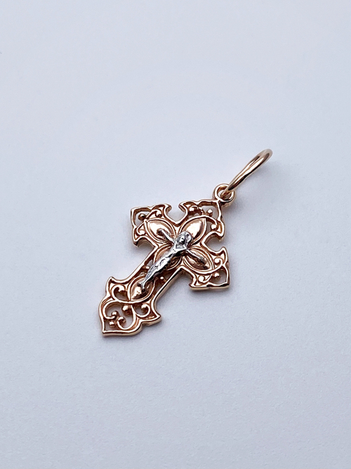 Крест из серебра/Позолота/С подвижным ухом