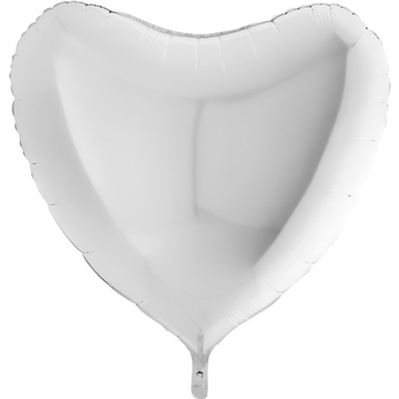 Фольгированная фигура, сердце, 36"/91СМ Пастель White