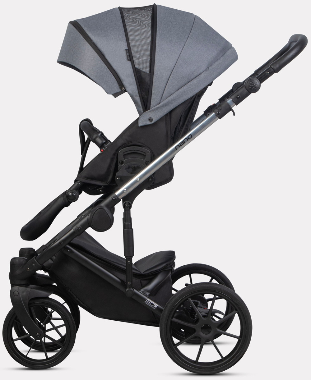Детская коляска Riko Nano Thermo 3 в 1 с автокреслом Rant Cruise Grey 12 Graphite (графит)