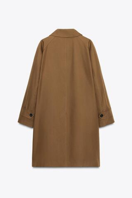 ZARA ТРЕНЧ МИДИ — ZW COLLECTION, ТЕМНЫЙ БЕЖЕВО-КОРИЧНЕВЫЙ