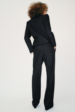 ZARA БРЮКИ ПРЯМОГО КРОЯ, ЧЕРНЫЙ