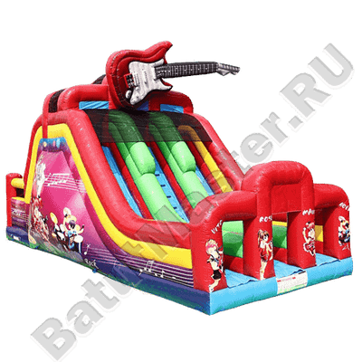 Детский надувной батут-горка "Love music"