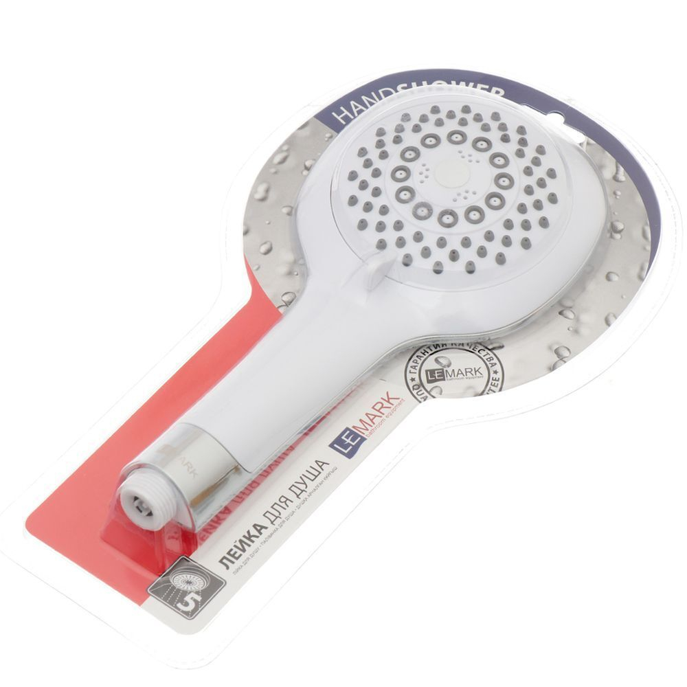 Лейка для душа, 5 реж, бел, Lemark, LM0815C White
