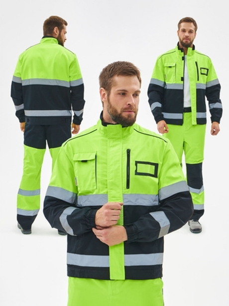 Костюм сигнальный ProfLine Specialist-1 МВО (тк.Смесовая,240) брюки, желтый/черный