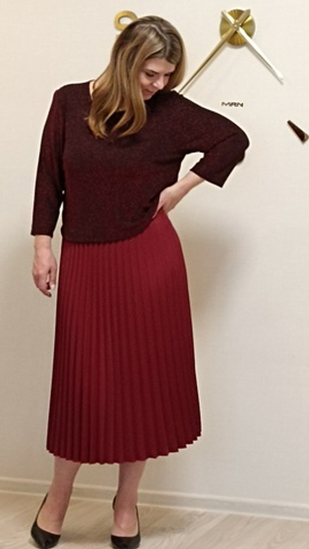 Платье - юбка плиссе, цвет:бордо