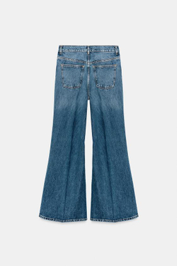 ZARA ДЖИНСЫ ZW COLLECTION FLARE С ВЫСОКОЙ ПОСАДКОЙ, ВЫЦВЕТШИЙ СИНИЙ