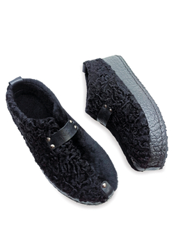 Туфли меховые "Double Black"