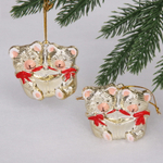 Елочные игрушки «Мишутки» 5*6 см (набор 2 шт), Золото