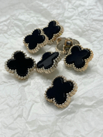 Пуговицы черные цветок 21,5 мм