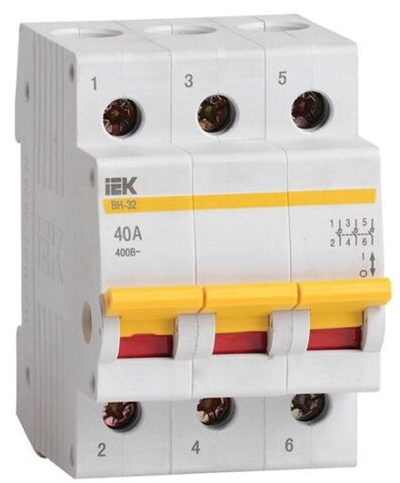 Выключатель нагрузки (мини-рубильник) 3п 40А ВН-32 KARAT IEK MNV10-3-040
