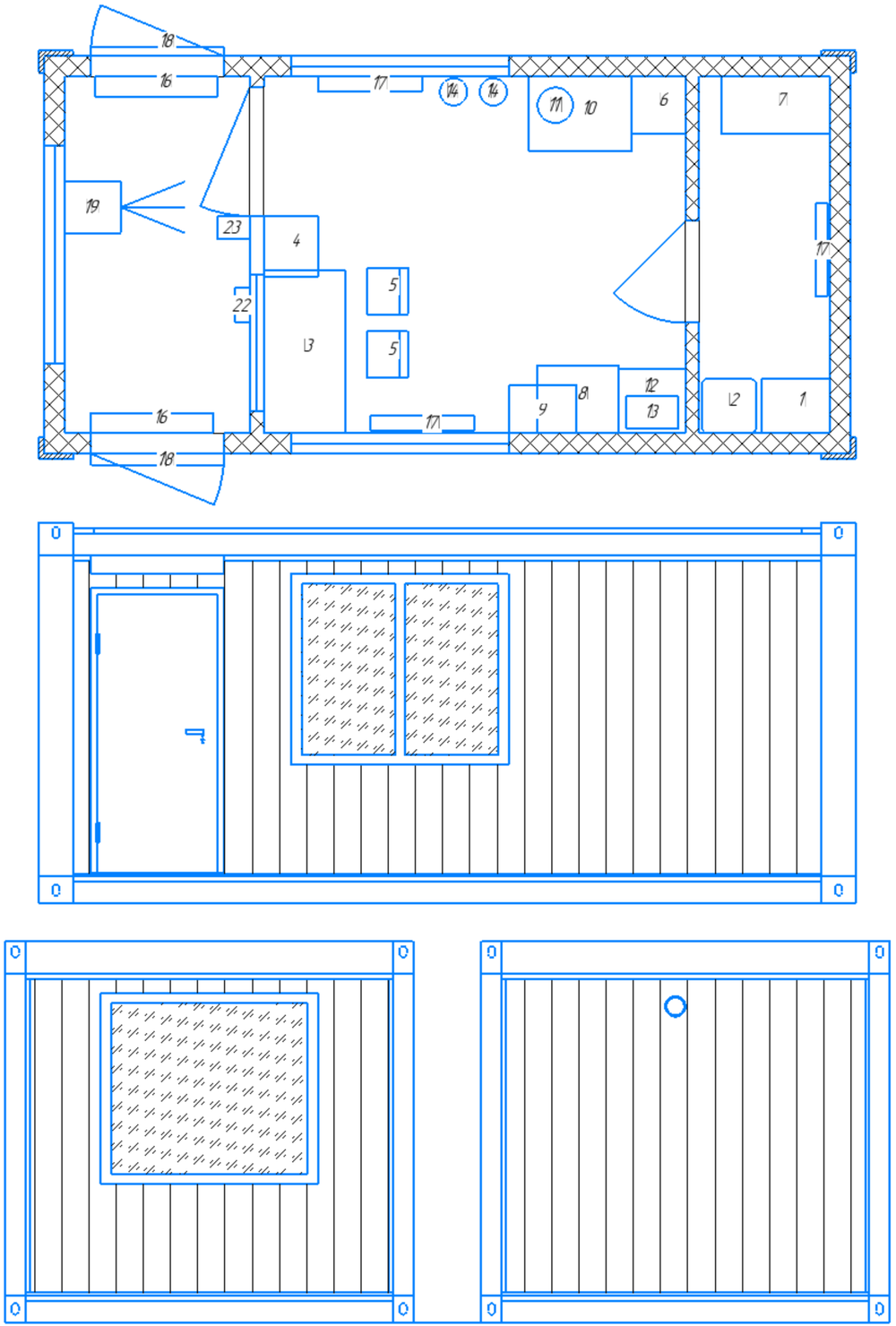 Блок-модуль (ГОСТ 58760) 6000*2500*2600мм