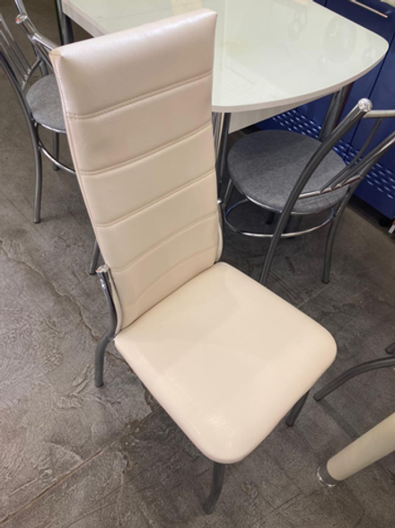 Стул Прага каркас хром экокожа ваниль