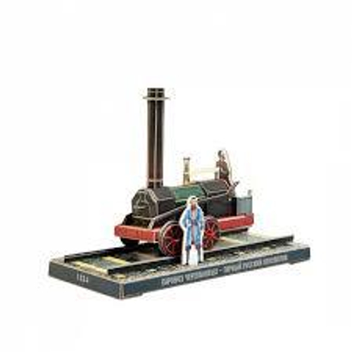 "Паровоз Черепановых". Сборная модель из картона.