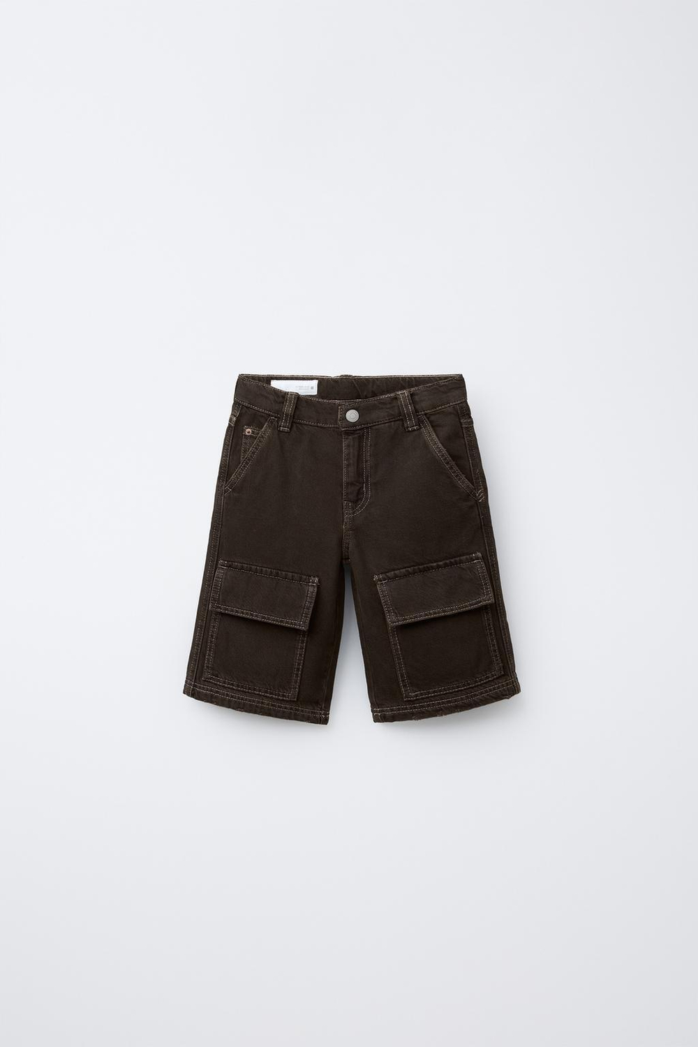 ZARA ШОРТЫ КАРГО OVERDYE, ЧЕРНЫЙ