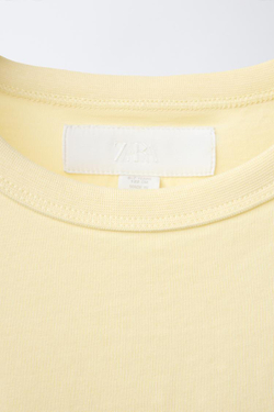 ZARA ФУТБОЛКА БЕЗ РУКАВОВ С ЛОГОТИПОМ, ЖЕЛТЫЙ