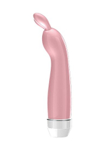 Розовый вибратор с ушками Lena - 17,2 см. (Цвет: розовый)