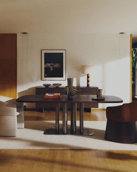 Настольная лампа Mavran из коричневой керамики с хлопковым абажуром