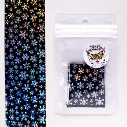 1454 Фольга переводная 4*50 см новогодняя чёрная серебро