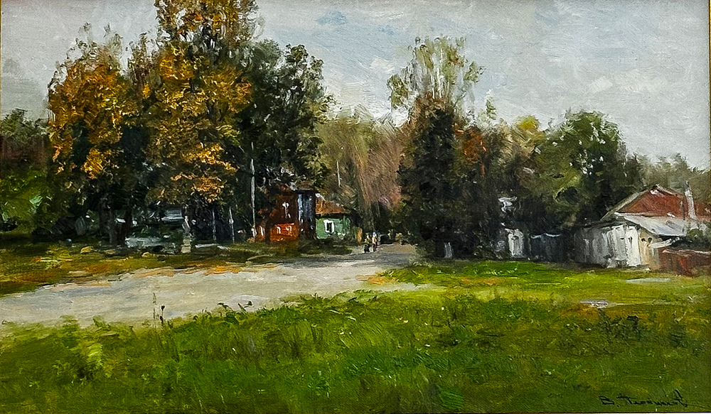 Плотников В.В. Нерехта. Сентябрь. Холст, Масло. 2023г. Размер холста 30х50 см.