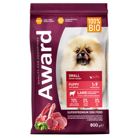 Award Dog Mini Puppy с ягненком и индейкой с добавлением брокколи и брусники 800гр.