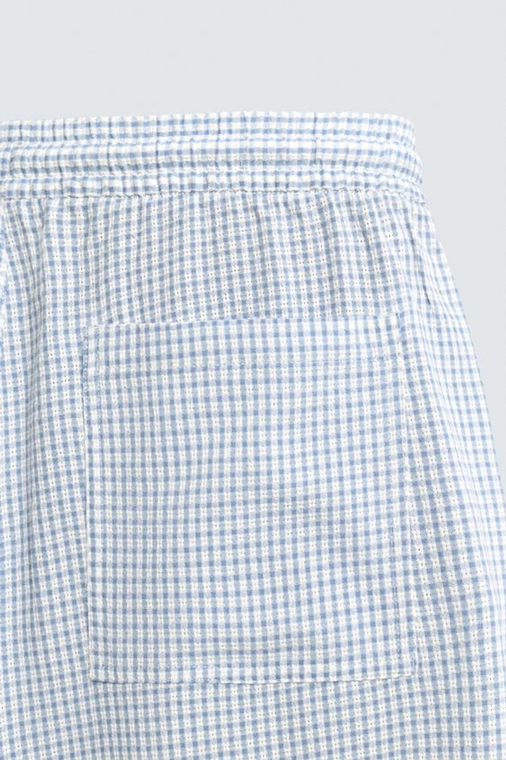 ZARA БРЮКИ RELAXED FIT В КЛЕТКУ, НЕБЕСНО-ГОЛУБОЙ