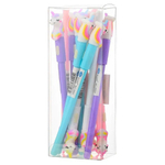 Ручка шариковая, Basir, синие чернила, с фигурным колпачком, серия "ЕДИНОРОГ", разноцветный корпус, 12 шт