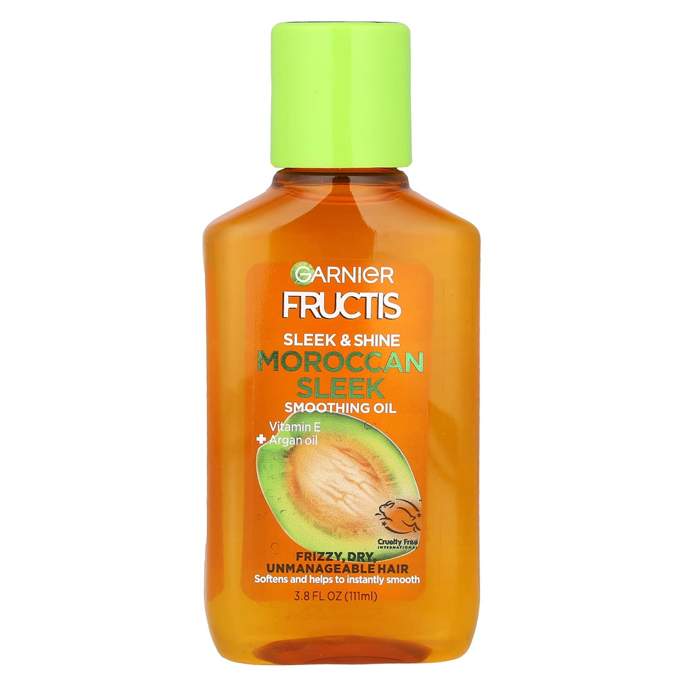 Garnier, Fructis, Sleek & Shine, марокканское масло для разглаживания гладкости, 111 мл (3,8 жидк. Унции)