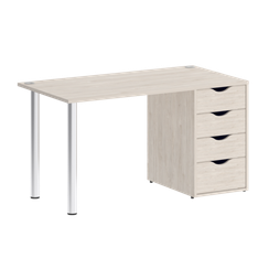 Home Office Стол письменный VR.SP-3-138.4 Денвер Светлый/Хром 1380*720*750