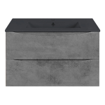 База под керамическую раковину Mia 800 подвесная, 2 выкатных ящика soft close, Beton