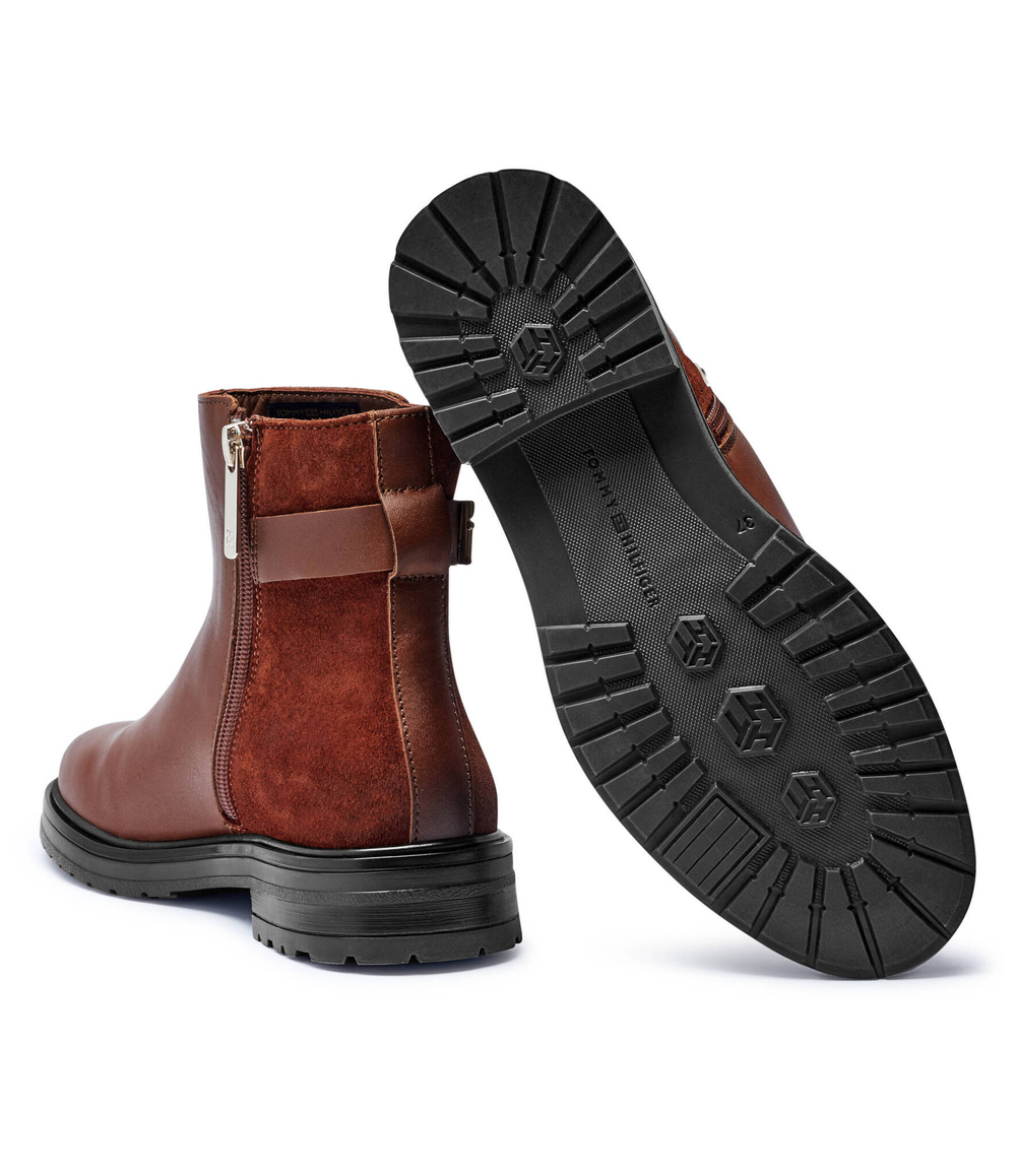 Кожаные ботильоны Tommy Hilfiger - коричневый(FW0FW08336)