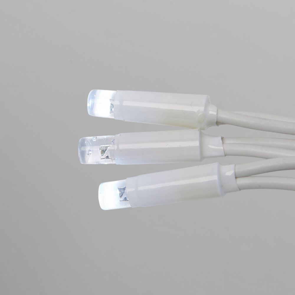 ULD-F90PRO S5M-050-TWK WH Гирлянда светодиодная. 5м. без вилки. С эффектом мерцания. Соединяемая. 50 светодиодов. Белый свет 6000K. IP67. Провод белый. ТМ Uniel