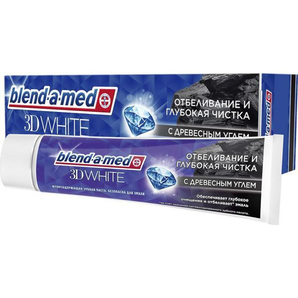 BLEND_A_MED 100 мл. З/п 3D White Отбеливание и глубокая чистка с Древесным углем