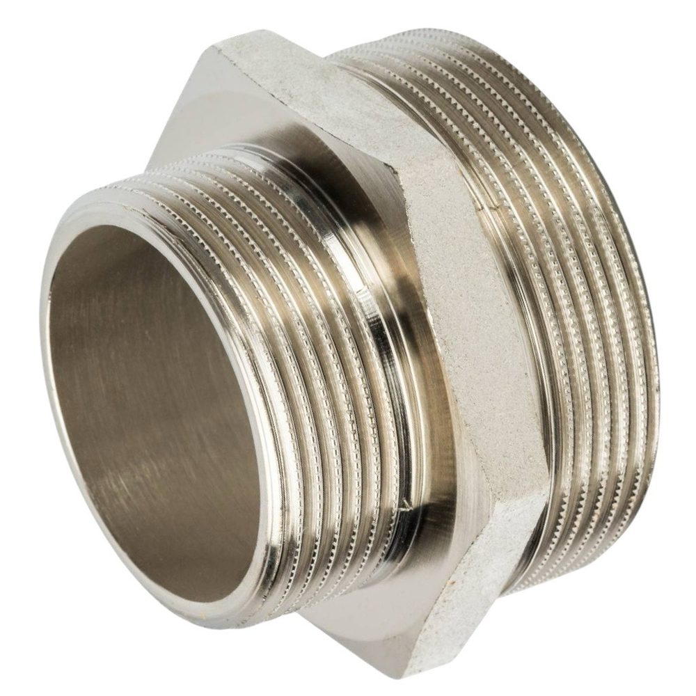 Ниппель STOUT переходной никелированный 2"x1 1/2" НР/НР