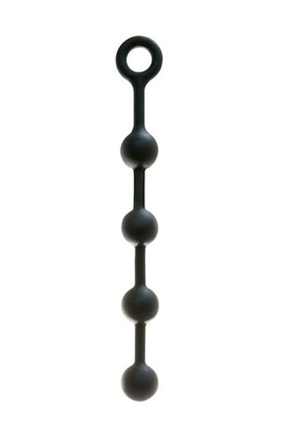 Чёрная анальная цепочка MENZSTUFF BUTT BEADS BLACK - 33 см. (Цвет: черный)