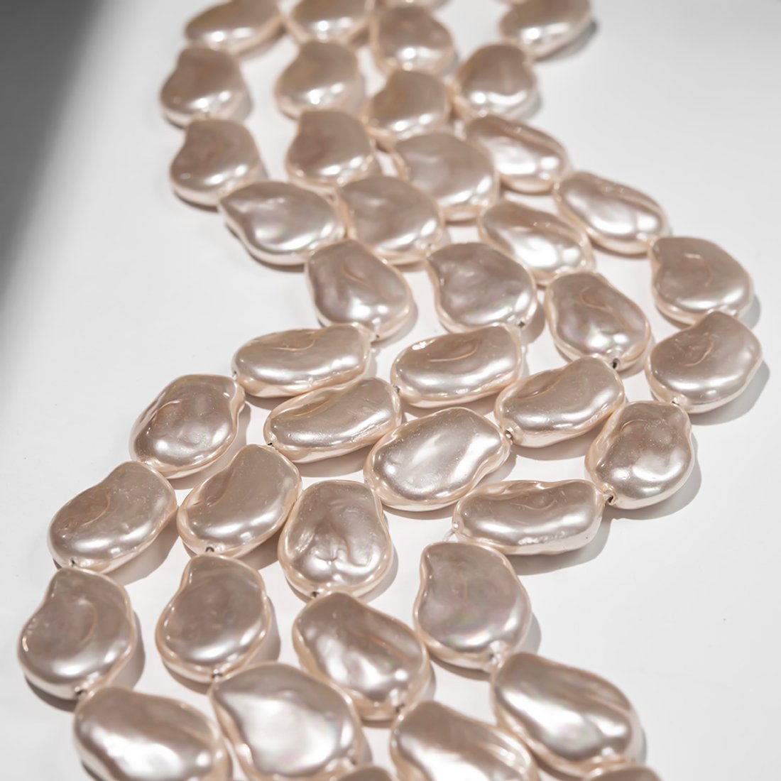 Хрустальный жемчуг в форме вытянутой монетки, персиковый, 24*17мм