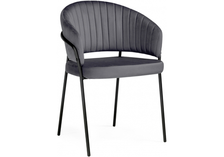 Стул на металлокаркасе Woodville Лео антрацитовый brendy stone 28, черный, ножки черные