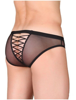 Слипы мужские сетчатые со шнуровкой сзади, (46) (Цвет: черный)